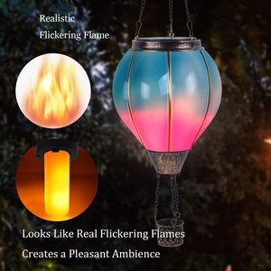 โคมไฟตกแต่งสวน LED พลังงานแสงอาทิตย์ รูปทรงบอลลูนลมร้อน ดีไซน์สวยงาม - Product Image 2