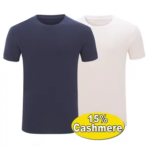 2024 [READY TO SHIP] Wholesale 1 MOQ High Quality Cotton Cashmere Plain Men's Plus Size T Shirts Knit Men's t-shirts