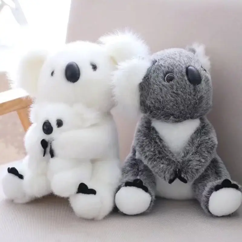 Custom 25cm White Color Mum Koala doll Hold Baby Koala Bear Stuffed Animal Plush Koala Toy for gifts