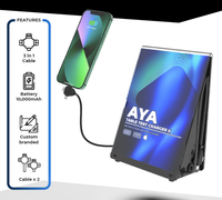 Support publicitaire de recharge pour banque d'alimentation partagée avec batterie 10000 mAh pour projets hôteliers, restaurants, cafés et bars