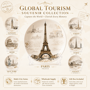 Platos y Vajillas de Cerámica con Diseño de la Torre Eiffel, Recuerdos de París, Francia, Platos de Porcelana Personalizados, OEM, ODM, Venta al Por Mayor - Product Image 5