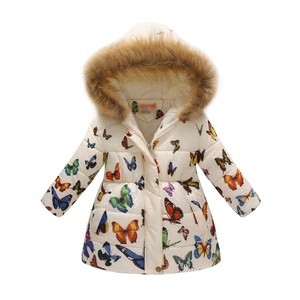 Vêtements d'extérieur pour enfants, manteau en coton avec capuche et col en <span class=keywords><strong>fourrure</strong></span>, pour garçons et filles, imprimé multicolore, épais et chaud, nouvelle collection d'hiver 2020 - Product Image 2