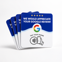 NFC-карта для оценки, динамический QR-код, Google NTAG215, высокотемпературная клейкая прямоугольная наклейка из ПВХ для стола