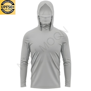 Camisa de Pesca Personalizada con Logotipo Serigrafiado y Termosellado, Protección Solar UPF 50, Manga Larga, con Capucha, Color Sólido, para Hombre - Product Image 6