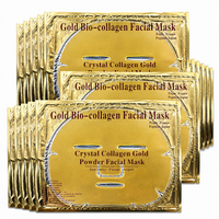 Masque facial en gel d'or 24 carats en sachet, anti-rides, éclaircissant, hydratant, masque facial en cristal de collagène