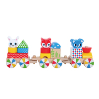 Jeu de tri et d'empilage de blocs en bois, train, cuisine, éducation précoce
