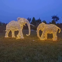 Sculpture d'éléphant en acier inoxydable, ajourée et sculptée, pour la décoration extérieure de jardins et parcs