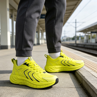 Chaussures de course respirantes en maille pour hommes, semelle intermédiaire légère absorbant les chocs, chaussures de sport athlétiques antidérapantes et durables