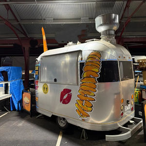 Viral Mobile Towed Stainless Steel Food <b>Cart</b> for Street Vending <b>Camping</b> Commercial Multi Functional Ice Cream Fast Food Coffee - Product Image 1