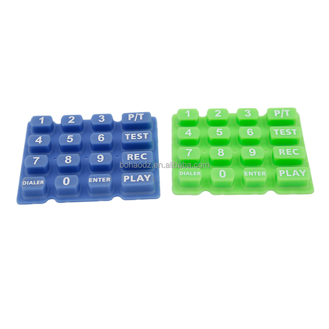 Flexible 100% Silicone Keypad with Custom Dimensions and Key Force 3x4 Keypad Conductive for Instrument Meter Applications
