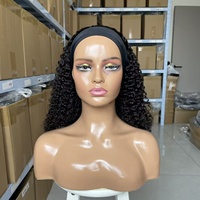 Perruques bandeau en gros, cheveux humains naturels, couleur naturelle, qualité 14A, bouclés Jerry, franges, densité 250%, cheveux de bébé, adaptées aux personnes noires