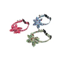 Collier pour chat à imprimé floral avec ornement tournesol détachable, style campagnard, collier à dégagement rapide