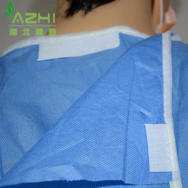 Xiantao führender Hersteller OP-Kleid mit gestrickten Manschetten Großhandel sterile medizinische Kleid mit Schlaufe & Haken