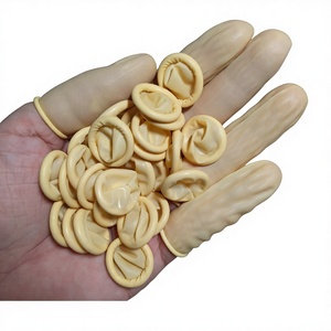 Fabrieksverkoop van wegwerpbaar 100% puur latex gele vingerhoezen voor cleanrooms, beschermende vingerhoezen - Product Image 1