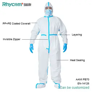 Rhycom 工場価格使い捨てダストポリプロピレン医療用ガウン保護スーツ