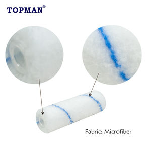 Rodillos de Pintura de Microfibra de Alta Calidad Topman de 4 Pulgadas, el Mejor Material Sin Pelusas con Blanco con Raya Azul, <span class=keywords><strong>Rodillo</strong></span> de Pintura - Product Image 4