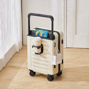 <span class=keywords><strong>Valise</strong></span> de voyage multifonctionnelle en gros 2026 Nouvelle collection pour adolescents avec porte-gobelet large et roulettes 20 pouces pour bagage à main |   Roues lisses - Product Image 1