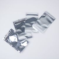 Sacs Mylar à fermeture éclair refermable en aluminium argenté, scellables à chaud, anti-odeur, pour bonbons et snacks, avec trois soudures latérales, vente en gros d'usine