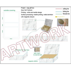 Biểu Tượng Tùy Chỉnh <span class=keywords><strong>Holographic</strong></span> Đá Cẩm Thạch Sang Trọng Từ Bao Bì Hộp Quà Tặng Giấy Cho Tóc Giả Phần Mở Rộng Tóc - Product Image 4