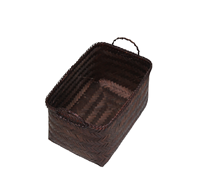 Panier de rangement rectangulaire artisanal en bambou naturel, écologique et vintage, idéal pour serviettes, jouets et linge – Offre Spéciale
