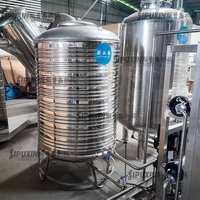 Système de traitement d'eau par osmose inverse industriel en acier inoxydable 1000L/H à une étape, avec moteur et contrôle PLC, capacité personnalisable