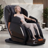 Fauteuil de massage professionnel Zhouqi avec rouleaux 3D, zéro gravité, thérapie par rouleaux pour les jambes et contrôle intelligent