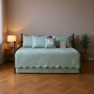 DB 6-Piece Reversible <b>Daybed</b> <b>Cover</b> Set Seafoam Egyptian Cotton King Size Classic Bedding Set - Product Image 2