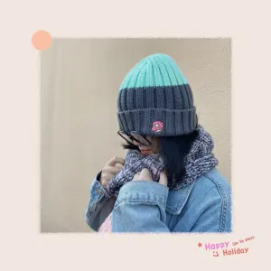 KBB custom designed Newest fashion Colorful Female Beanie with Embroidered donut pattern winter knitted hat hot selling