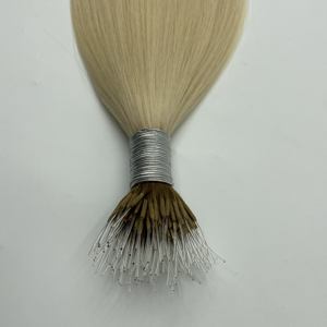 Extensions de cheveux blondes de 22 pouces, nano-perles, kératine, nano-liaisons, cheveux russes bruts 100% humains, extensions de cheveux en kératine nano - Product Image 3