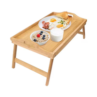 Table de petit-déjeuner pliable en bambou, bureau pour ordinateur portable, plateau de service