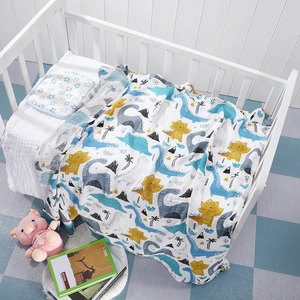 110*120 cm Stock Ready 145 G/pc gasa 70% bambú 30% algodón muselina <span class=keywords><strong>2</strong></span> capas bebé suave impreso manta Swaddle Wrap recepción - Product Image 4