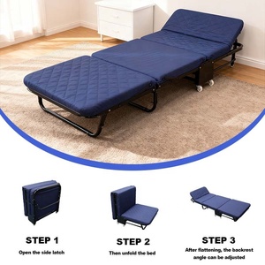 Letto Pieghevole in Metallo con Materasso Morbido Regolabile, Multifunzionale e <span class=keywords><strong>Salvaspazio</strong></span> per Camera da Letto, Ufficio e Camera degli Ospiti - Product Image 3