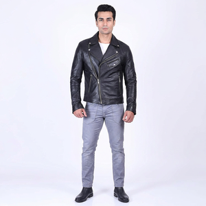 High Solid Color Men's PU <b>Leather</b> Coated Jacket Custom Designed Stand Collar Autumn Street-Wear Varsity for Men - Product Image 1