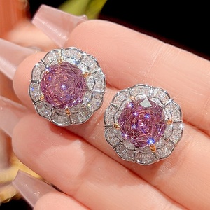 Wholesale Eco-friendly Copper Rose Cut 16-10MM Zircon Bridal Pendant <b>Earrings</b> Ring <b>Set</b> Women Wedding Jewelry <b>Sets</b> - Product Image 4