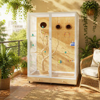 Maison pour oiseaux en bois spacieuse, volière d'intérieur, habitat confortable, design élégant pour les oiseaux de compagnie