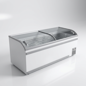 Congélateur commercial horizontal à îlot profond avec porte en verre trempé pour supermarché, congélateur combiné pour aliments surgelés - Product Image 6