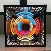 Miroir mural infini personnalisé, signe infini, miroir infini 3D, lumière vidéo LED, miroir d'abysse mural pour bar, enseigne au néon, nouveau style