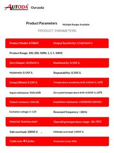 Capteur de tension, de pression et de gravité à colonne de charge universelle Ouluda AT8603, haute précision, 100/500N2/10kn - Product Image 5