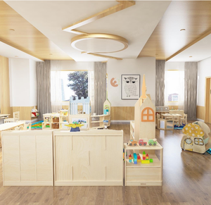 Ensemble de mobilier scolaire Montessori Eibele Free Design, <span class=keywords><strong>table</strong></span> en bois pour enfants pour garderie, crèche, salle de classe, aménagement intérieur - Product Image 4