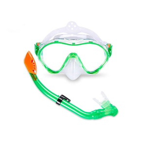 Set <span class=keywords><strong>Snorkel</strong></span> Menyelam Berenang dan Masker Berenang Kering Pink Silikon untuk Anak-anak Food Grade - Product Image 3