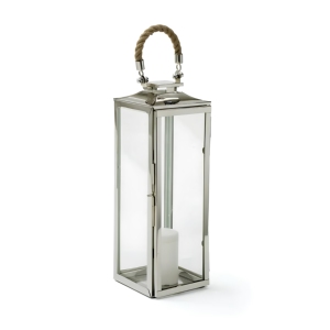 High Quality Classic Stainless Steel Metal <b>Candle</b> Holder <b>Lanterns</b> with Jute Rope Handle for Home Decoration - Product Image 1