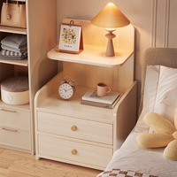 Minimalistischer Kleiner Nachttisch, Moderner Schlafzimmer-Nachtschrank, Kompakter Organizer für Zuhause und Mietunterkünfte