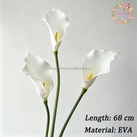 Nouvel Arrivage – Grandes Fleurs Artificielles Calla Lily en PU Effet Naturel Haut de Gamme, 68 cm, Rouge, pour Mariages (Vente en Gros)