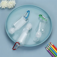 Botellas de Plástico PETG Transparentes Recargables de 50 ml, 60 ml, 1 oz, con Agarre para Gimnasio, Botella Desinfectante con Llavero, Cosmética, Serigrafiada