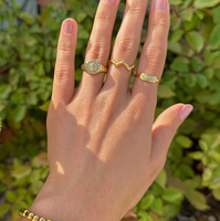 Bague signet personnalisée Jietao en acier inoxydable doré, design fin et élégant, texte gravé, bijou de mode, cadeau