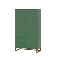 Ensemble de chambre à coucher rustique moderne en bois foncé vert avec armoires de bureau de vanité armoire Table de chevet commode pour meubles de chambre
