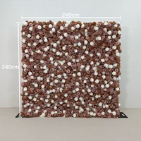 Decoraciones de Pared de Flores Artificiales de Seda para Bodas, Fondo de Boda, Diseño Floral Cuadrado 3D Moderno, Decoración de Ventanas de Centros Comerciales