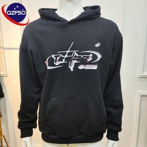 QZFSO fabricants en gros sweat-shirt personnalisé unisexe coton surdimensionné Boxy Dtg impression pierre en détresse lavage à l'acide à capuche - Product Image 1