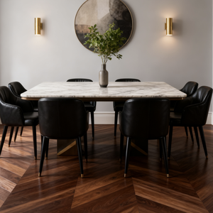 Plancher en bois d'ingénierie de style moderne Chevron, système de clic, chêne fumé carbonisé, maison, appartement, hôtel, villa, château, bureau - Product Image 5