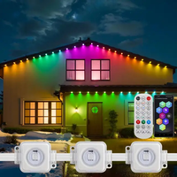 Luces LED de Píxeles Permanentes para Parques de Atracciones, Decoración Navideña para Exteriores, Guirnaldas de Luces Inteligentes para Aleros